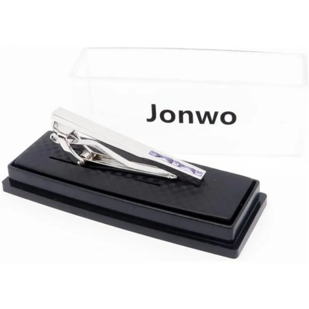 Silver crystal tie clip bar for men formal business wedding anniversary gift